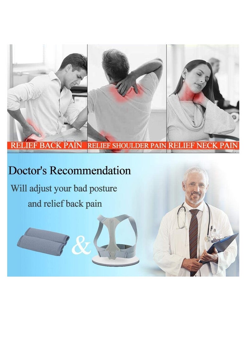 Generic Adjustable Posture Corrector for Men and Women, Breathable Back Brace Belt, Pain Relief for Neck and Shoulders, Elastic Memory Foam Support, Lightweight and Comfortable (L: 33-37")  - Image 2