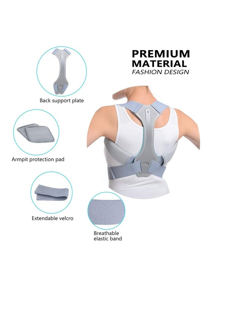 Generic Adjustable Posture Corrector for Men and Women, Breathable Back Brace Belt, Pain Relief for Neck and Shoulders, Elastic Memory Foam Support, Lightweight and Comfortable (L: 33-37")  - Image 3