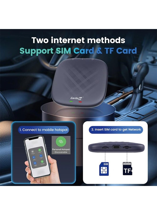 Carlinkit - Carlinkit 8+128G - Wireless CarPlay&Android Auto Adapter,CarPlay Ai Box for car Wired CarPlay,8-Core,Bulit-in GPS,Ultra-Thin,Android 13.0 System,Dual Bluetooth,SIM&TF Card etc - Image 1