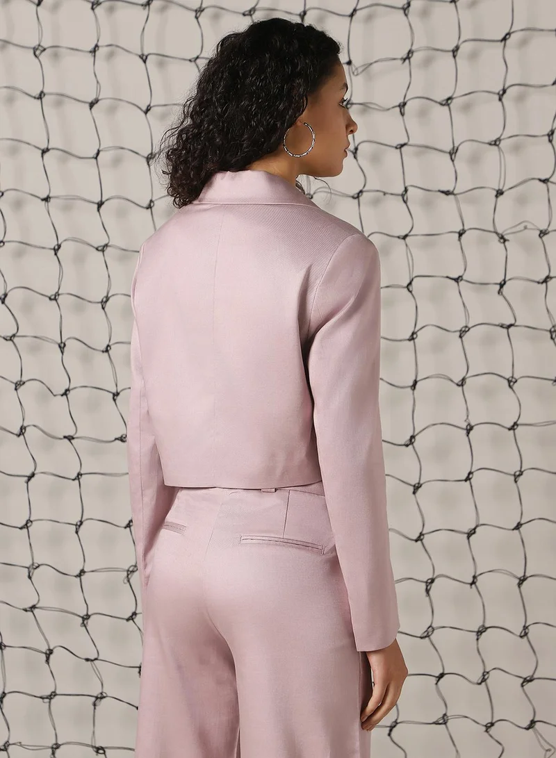 هوبرهولمي Women's Sea Fog Cotton Blend Solid Oversized Blazer