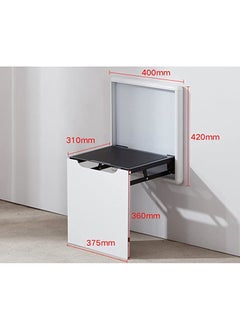 PERK P E R K PERK Folding Chair ShoeChanging Stool WallMounted Home Entrance Hallway Shoe Stool Household Hidden Folding Chair Color White Bathroom Accessories  - Image 2