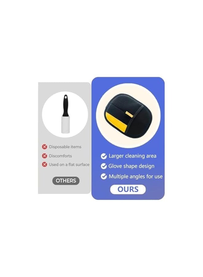 2pcs Double Sided Pet Grooming Gloves Hair Removal Tools,effective hair removal Reusable Dog & Cat Hair Remover Glove multifunctional Remove static electricity Cleaning, Hair Removal, Grooming Gloves - Image 2