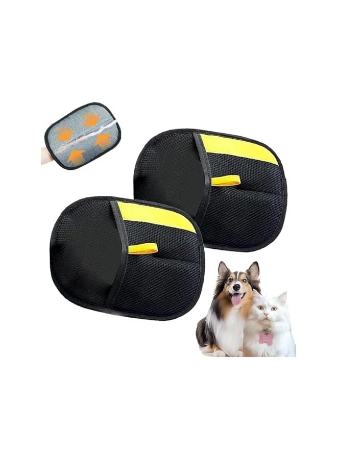 2pcs Double Sided Pet Grooming Gloves Hair Removal Tools,effective hair removal Reusable Dog & Cat Hair Remover Glove multifunctional Remove static electricity Cleaning, Hair Removal, Grooming Gloves - Image 1