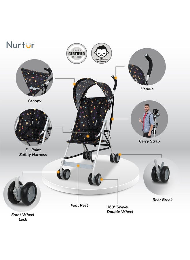 Nurtur - Rex Buggy Stroller Multicolour Lightweight Stroller With Compact Fold Canopy Shoulder Strap 6 To 36 Months - Image 1