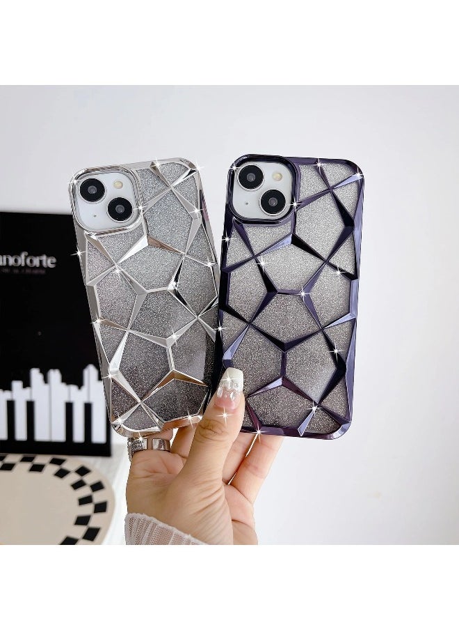 iPhone 13 Case for Plating Bling Gradient Glitter Clear iPhone Cover ,Soft TPU Cute Camera Protection Shockproof Back for Women Girls iPhone Case