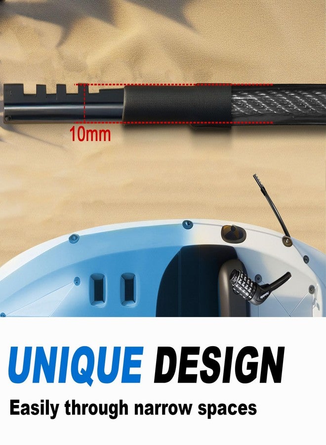 Febabilo Cable Lock, Extra Long Bike Lock (5ft to 25ft) with Resettable Combination, Straight Kayak Lock Anti-Theft, Unique Male Narrow Cable Lock Suitable Kayak, Scooter,Paddle Boards,Canoe,Jet Ski - Image 2