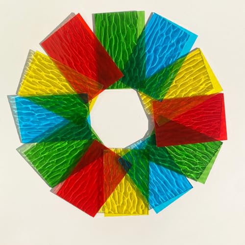 PALJOLLY 12 Sheets Translucent Stained Glass Sheets for Cathedral Art, 6 x 4 inches Stained Glass Supplies for Beginners, Rainbow Colors Glass Mosaic Tiles for Crafts - Image 5