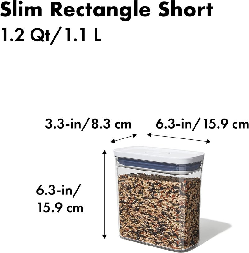 OXO New Good Grips Pop Container - Airtight Food Storage 1.2 Qt - Rectangle - Pasta 11234900UK - Image 3