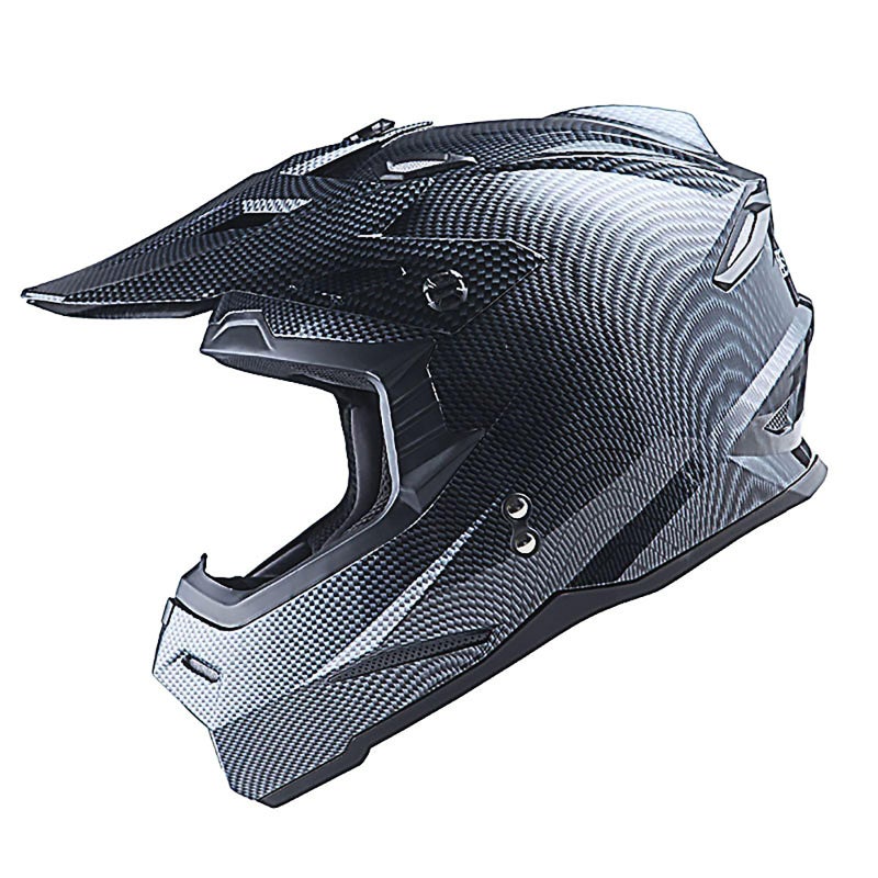 خوذة موتوكروس للكبار 1Storm BMX MX ATV دراجة ترابية رباعية العجلات خوذة كاملة الوجه أسلوب سباق HF801 ألياف الكربون سوداء