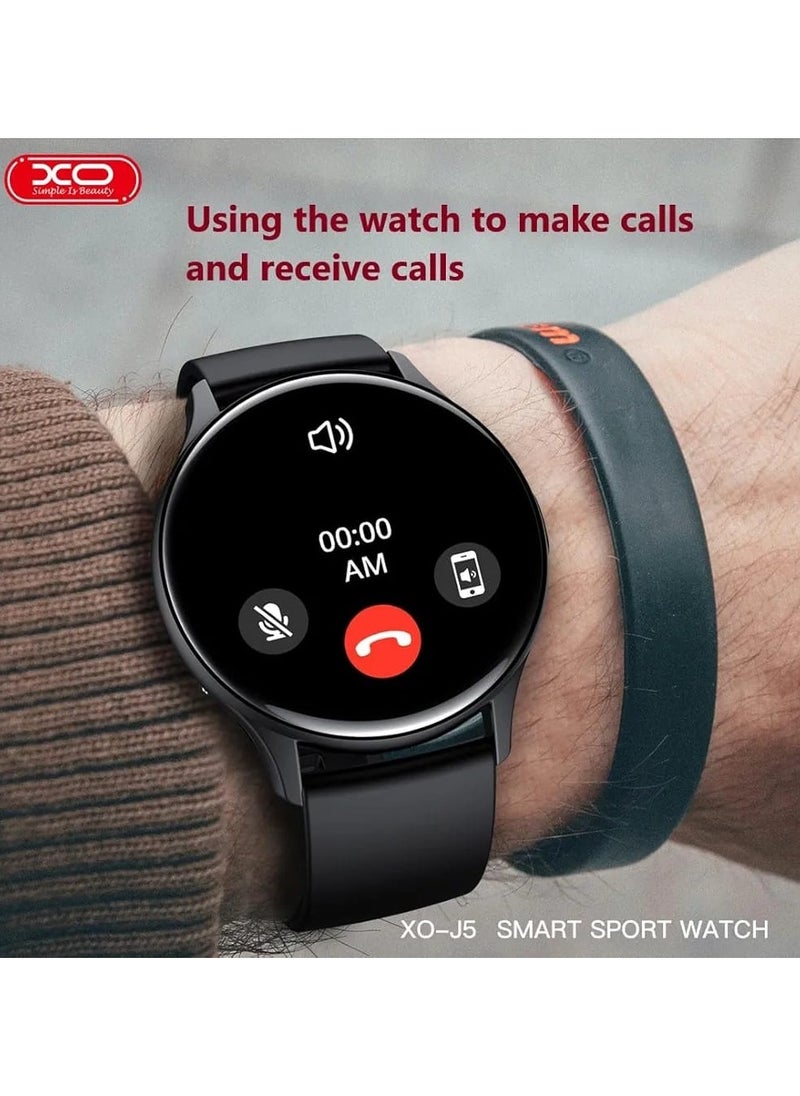 XO XO J5 Smart Watch for Men Women AMOLED screen Round Display Long Battery Life Fitness Tracker Heart Rate Sleep Monitor Multi Sports Modes Compatible with Android iPhone Smart Watches  - Image 1