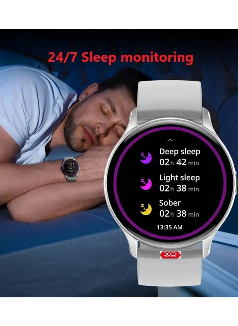 XO XO J5 Smart Watch for Men Women AMOLED screen Round Display Long Battery Life Fitness Tracker Heart Rate Sleep Monitor Multi Sports Modes Compatible with Android iPhone Smart Watches  - Image 3