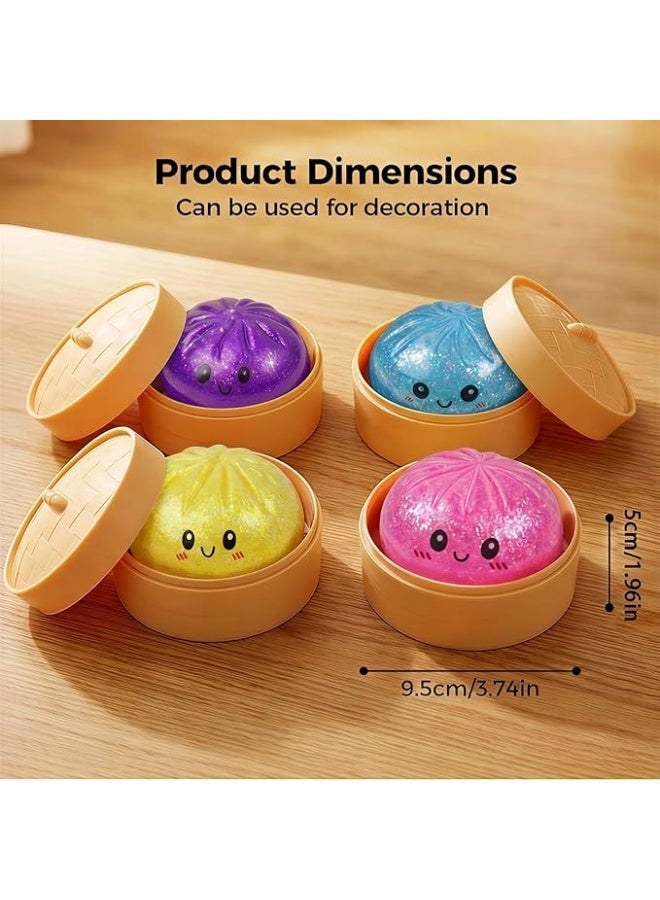 GIOIO Sugar Glitter Dumpling Squishy with Mystery Box,Viral Squishy Dumpling,Colorful Dumplings Stress Balls Fidget Sensory Balls for Kids & Adults (Blue) - Image 2