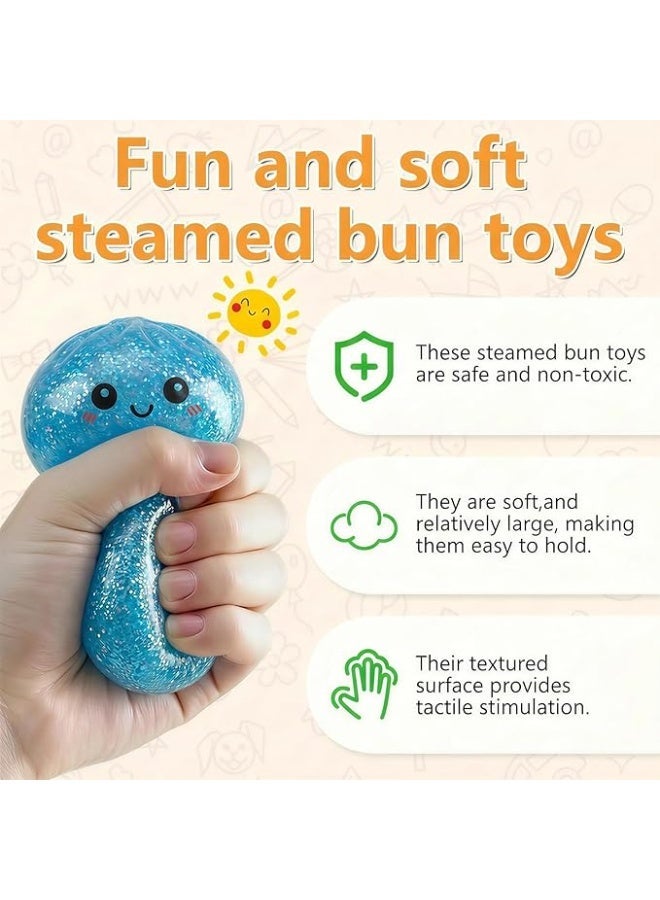 GIOIO Sugar Glitter Dumpling Squishy with Mystery Box,Viral Squishy Dumpling,Colorful Dumplings Stress Balls Fidget Sensory Balls for Kids & Adults (Blue) - Image 4