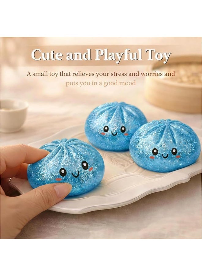 GIOIO Sugar Glitter Dumpling Squishy with Mystery Box,Viral Squishy Dumpling,Colorful Dumplings Stress Balls Fidget Sensory Balls for Kids & Adults (Blue) - Image 5