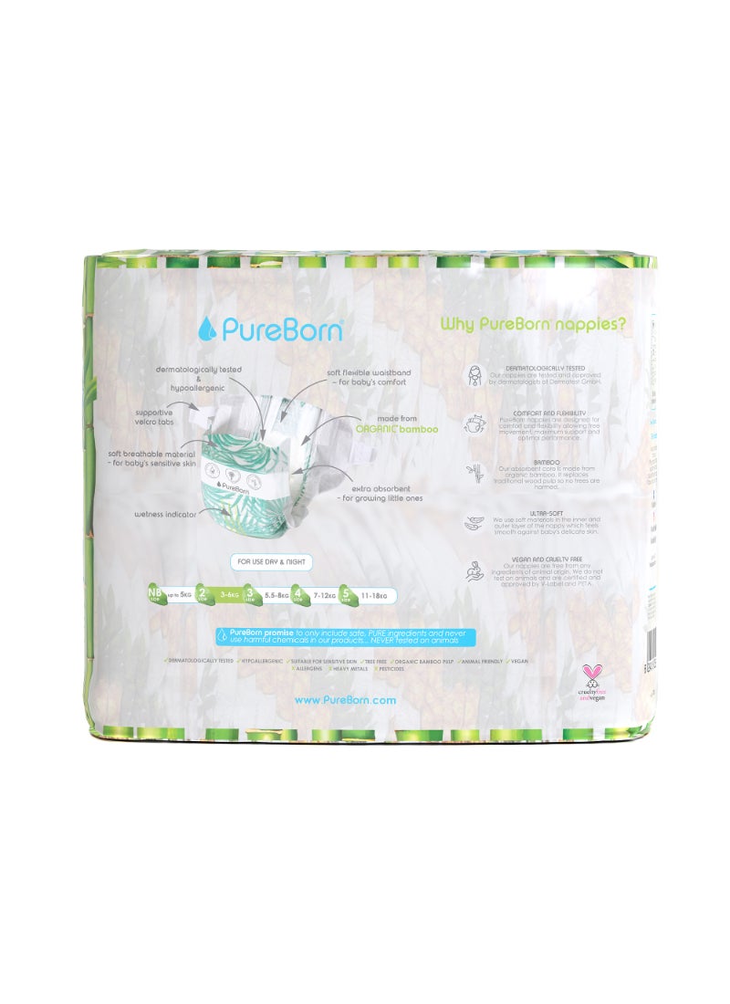 PureBorn Organic Diapers Size-2 3-6kg Master Value Pack Pineapple Print 128 Diapers - Image 2