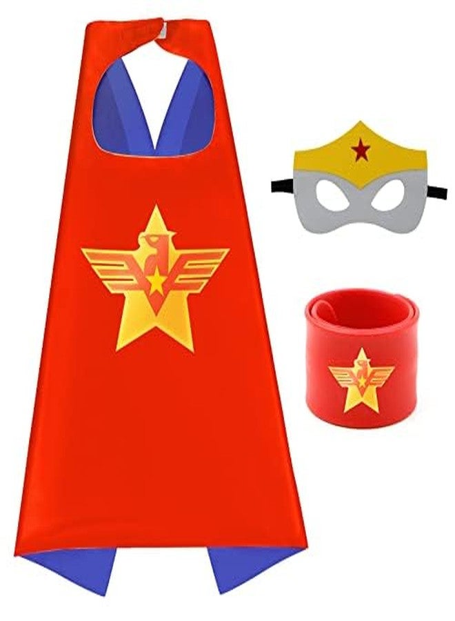 Mizzuco Dress Up Capes for Kids Superhero Cloak with Mask and Waistband Halloween Costumes and Party Dress up(Yellow) - Image 1