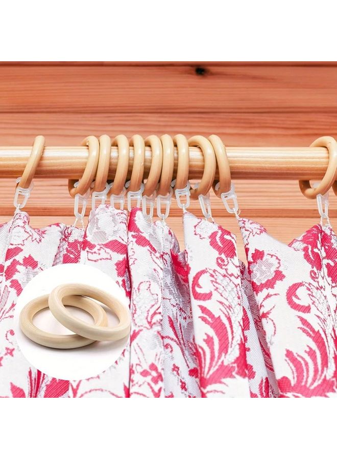 12 Pack 70mm Natural Wooden Rings For Macrame Crafts Curtains Napkin Plant Hanging - Image 5