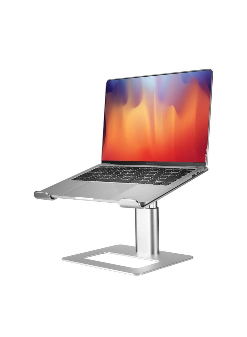 Aluminum Silver Laptop Stand with Adjustable Height - Image 1