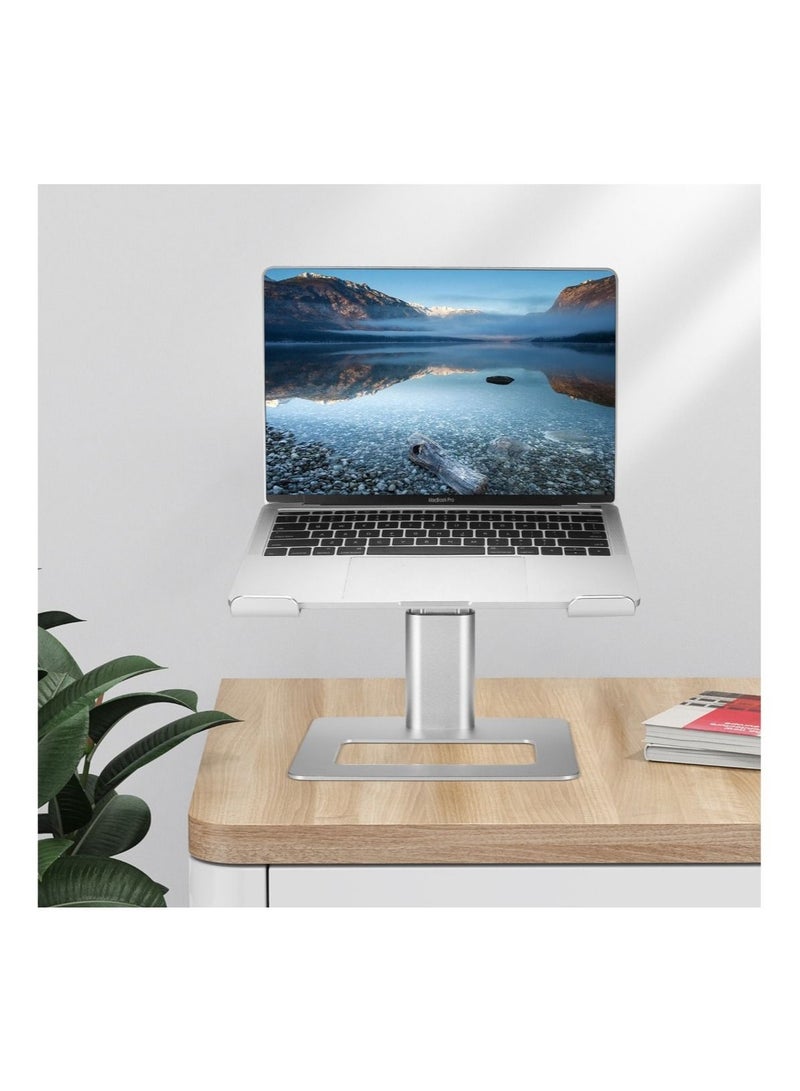 Aluminum Silver Laptop Stand with Adjustable Height - Image 4