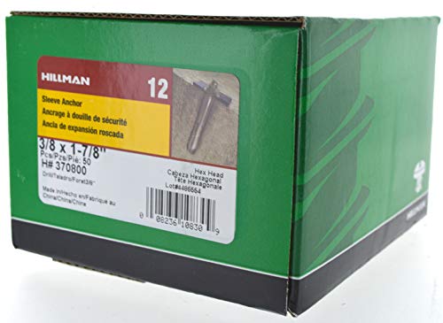 Hillman 370800 Hex Head Sleeve Anchor, 3/8 X 1-7/8-Inch, 50-Pack - Image 2