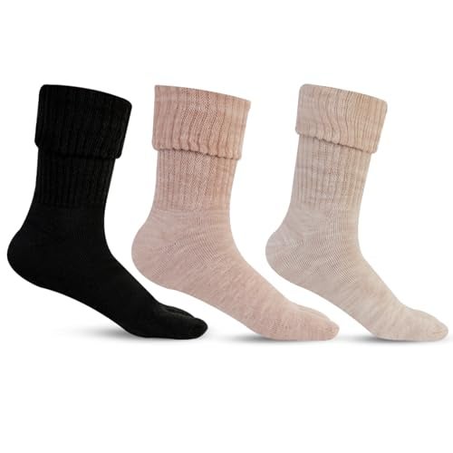 Bonjour Womens Thumb Socks (Pack of 3) (BROGWL-17A-PO3)(Colors & Print May Vary) - Image 1
