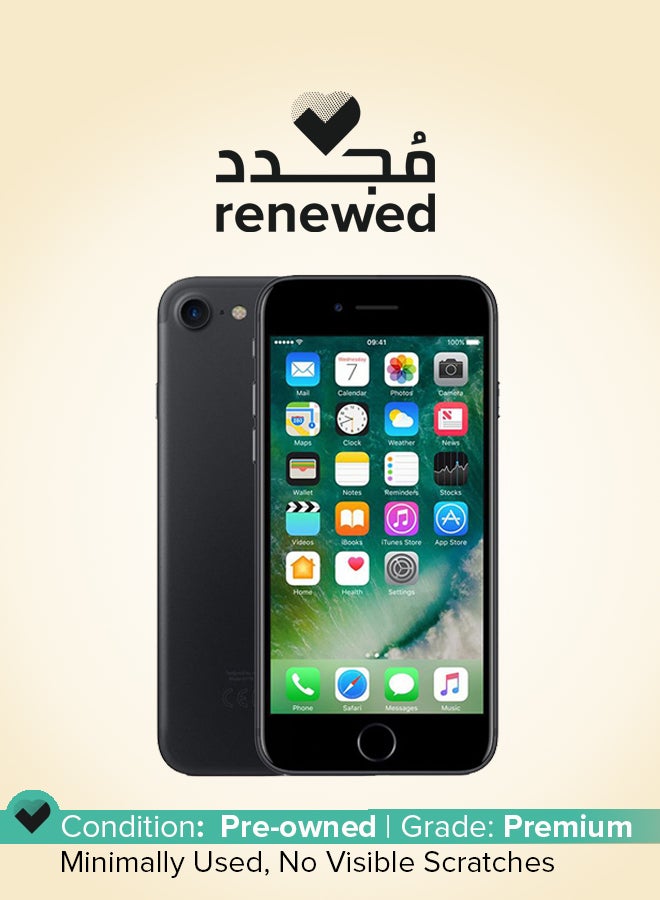 ابل  مُجدد - آيفون 7 سعة 32 جيجابايت مع تطبيق فيس تايم يدعم 4G LTE أسود - Image 1