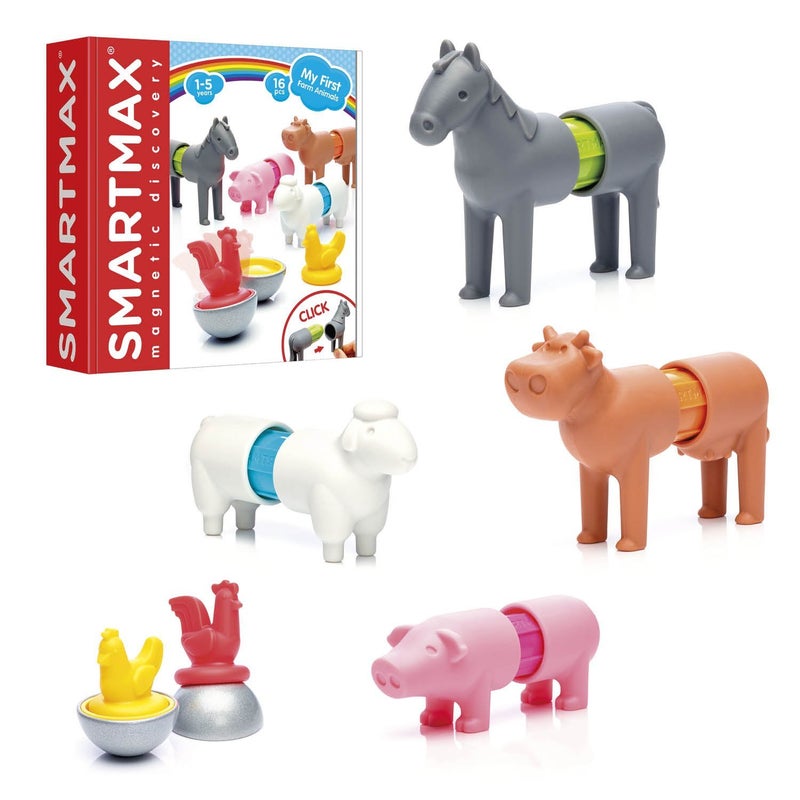 SmartMax My First Farm Animals Magnetic Building Set STEM Learning Toy Ages 1-5 - Image 1