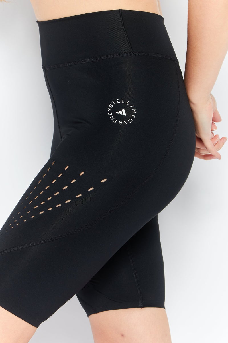 Adidas شورتات تدريب رياضية للنساء من أديداس بتصميم ستيلا مكارتني، أسود - Image 3