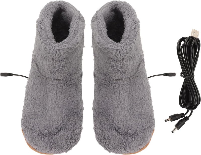 كلاراكو شبشب تدفئة القدمين كهربائيًا، ناعم ومخملي، مقاوم للتآكل، هدية مثالية للنساء والرجال (رمادي) - Image 3