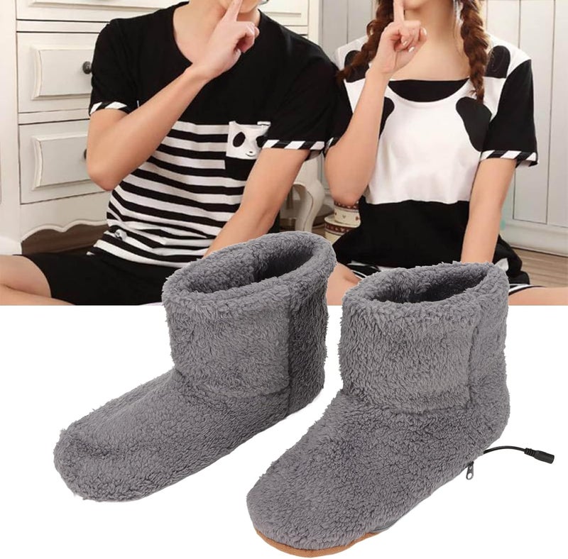 كلاراكو شبشب تدفئة القدمين كهربائيًا، ناعم ومخملي، مقاوم للتآكل، هدية مثالية للنساء والرجال (رمادي) - Image 4