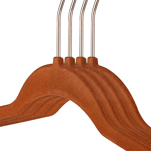 Ash  Roh Ash & Roh Velvet Hanger Swivel Rose Gold Hooks, Stronger Than Standard Velvet Hangers Space Saving Velvet Hanger (Bronze, Pack of - 10) - Image 4