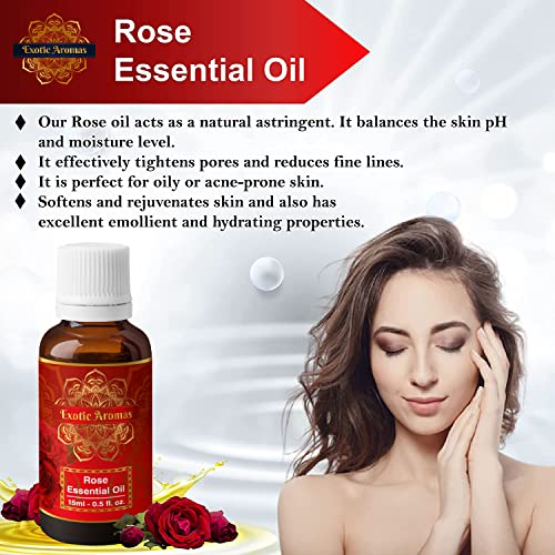 Exotic Aromas Rose Essential Oil (15Ml + 15Ml) Pack of 2 - Image 4