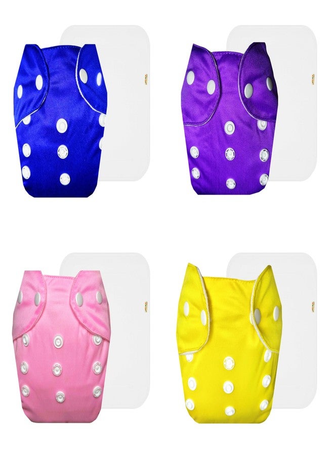 Dumbledo Lite Cloth Diaper with Cotton Insert (Pack of 4) | Snug Fit | Reusable & Washable | Easy to Clean | Trusted by Moms | 3 Months - 2 Years | Unisex Baby - Image 1