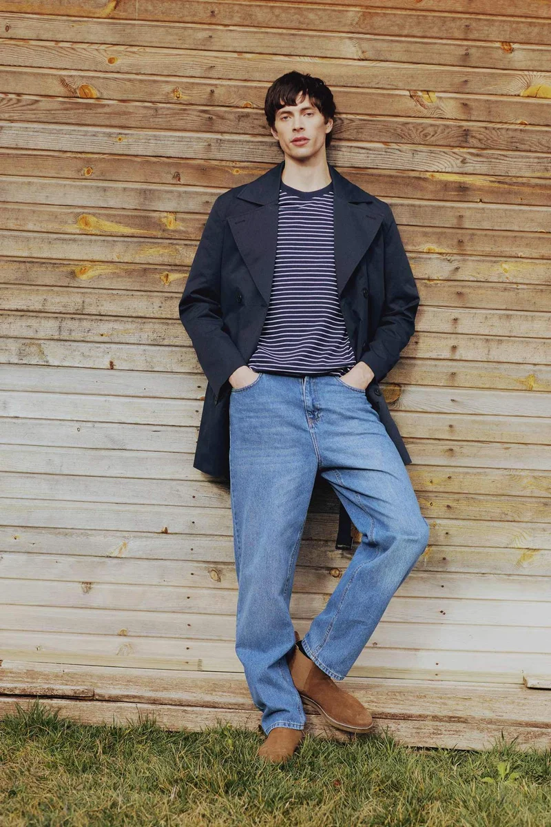 ديفاكتو Slim Fit Buttoned Belted Trench Coat