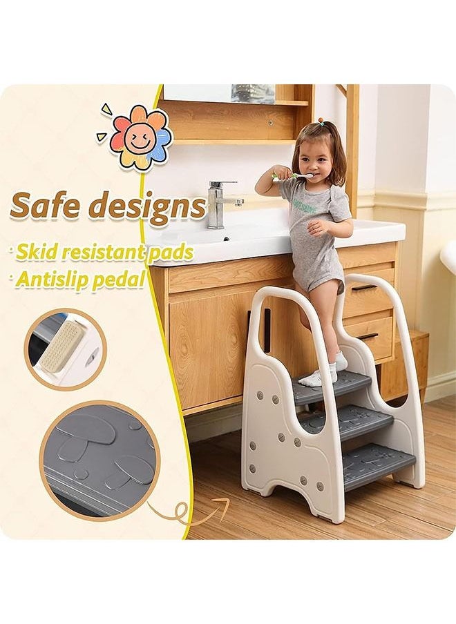 3 Step Stool for Toddler, Kitchen Bathroom Sink Helper Stool for Toddlers, Kids Toilet Potty Training Stool with Handles and Non-Slip Pads for 3-6 Kids (white) - pzsku/ZD78C0AA5B8D46594B390Z/45/_/1693375742/eda82ab3-c1d0-4521-9acd-23d8e5514002