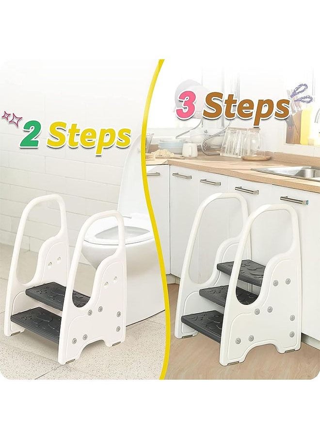 3 Step Stool for Toddler, Kitchen Bathroom Sink Helper Stool for Toddlers, Kids Toilet Potty Training Stool with Handles and Non-Slip Pads for 3-6 Kids (white) - pzsku/ZD78C0AA5B8D46594B390Z/45/_/1693375744/01647154-6fcd-4ab6-975e-cbaa1e9a8bb3