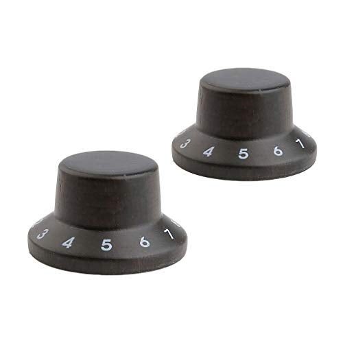 KAISH 4Pack LPStrat Style Bell Knobs Guitar Bass Wood Top Hat Knob With Numbers 110 Rose Wood - Image 3