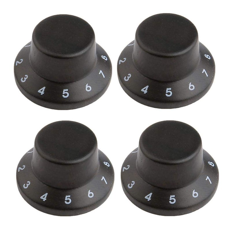 KAISH 4Pack LPStrat Style Bell Knobs Guitar Bass Wood Top Hat Knob With Numbers 110 Rose Wood - Image 2