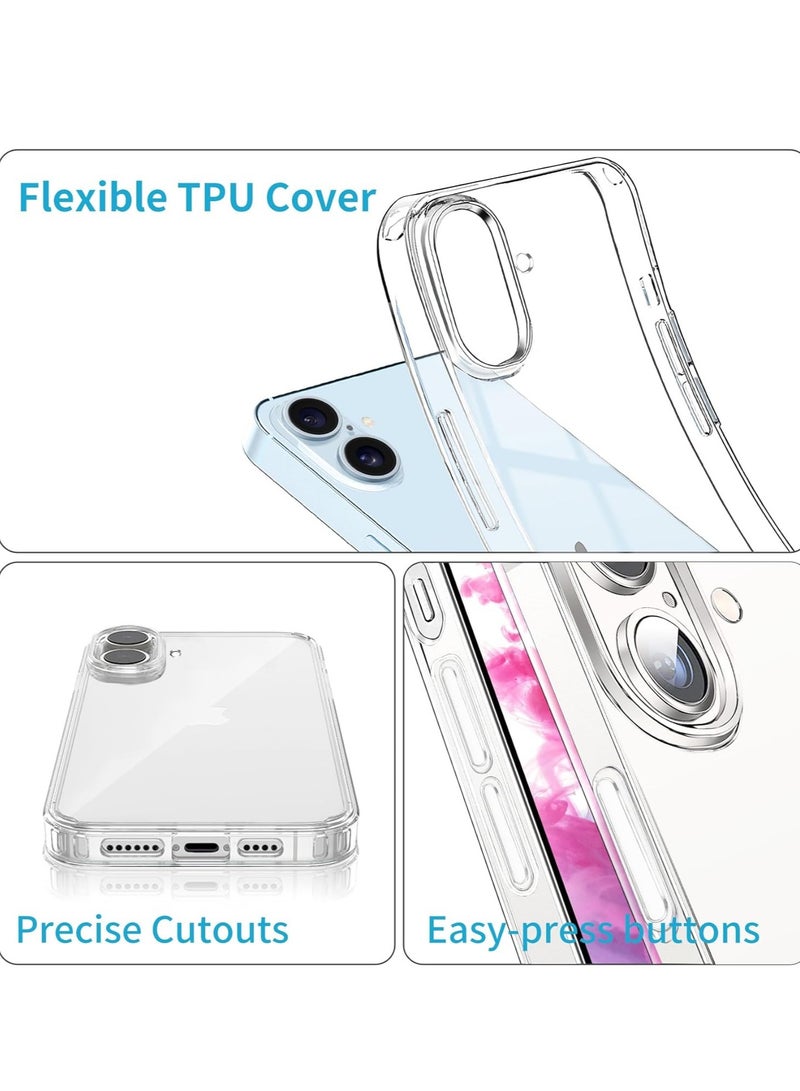 BORTONY iPhone 16 Case 6.1 inch Soft Clear TPU Non-Yellowing iPhone 16 Cover Anti-Scratch Shockproof Protective Case Compatible with iPhone 16 - Image 4