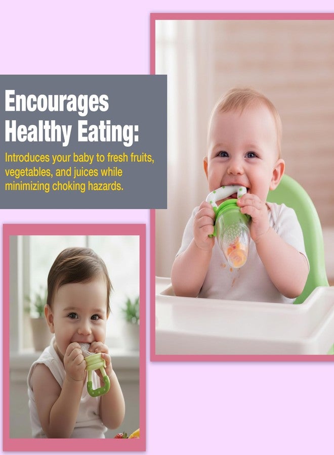 Safe-O-Kid Baby Fruit Nibbler/Pacifier - BPA-Free, 100% Pure Silicone, Teether for Baby | Soft Pacifier & Teether for Infants - Green - Image 5