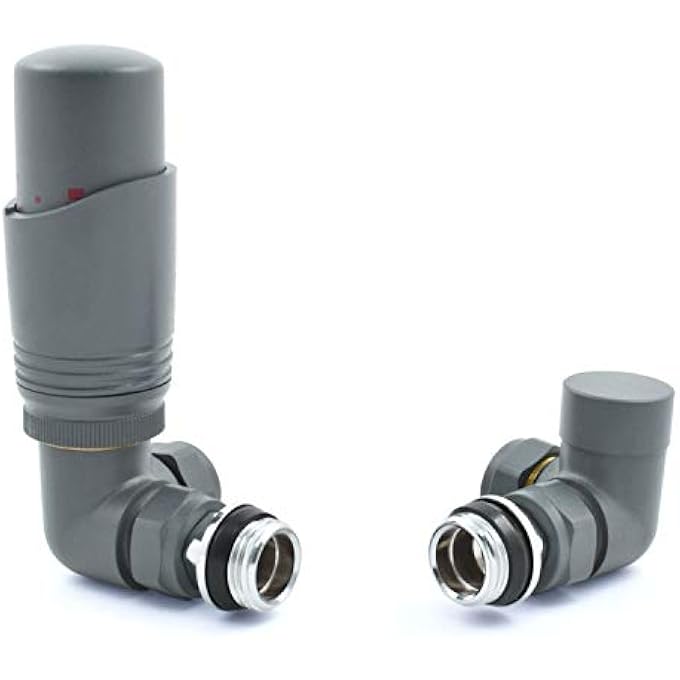CASCADE CORNER MODERN TRV THERMOSTATIC RADIATOR VALVE (PAIR) (GRAPHITE GREY) - Image 2