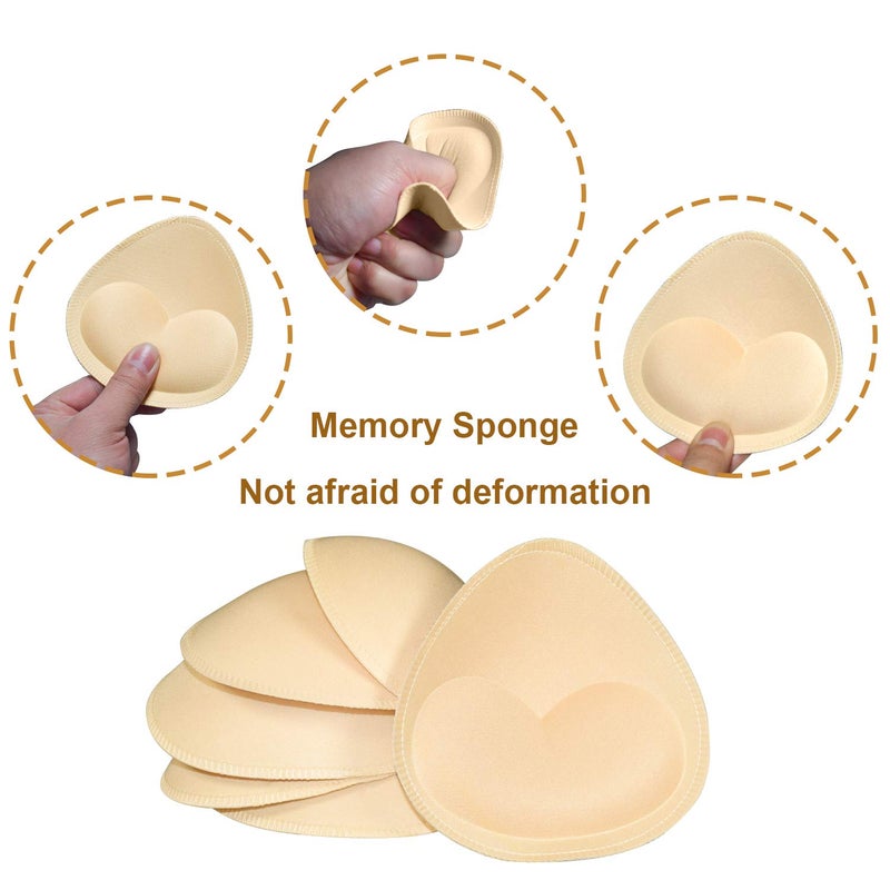TopBine Bra Pads Inserts Women's Sports Cups Bra Replacement Insert for Bikini Swimsuit (3 Beige M, A/B) - Image 4