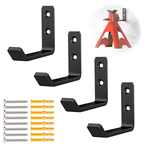 lcusepu Jack Stand Wall Mount Organizer, Car Jack Stands Wall Hooks for Hanging, Universal Upgrade Designed Garage Hook, Heavy Duty Hooks Fits 2 & 3 & 4 & 5 & 6 Ton Heavy Duty Jack Stands (4 Pack) - Image 1