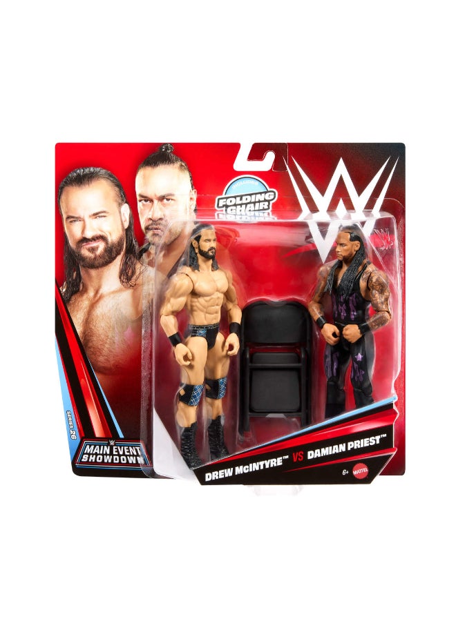 WWE Mattel WWE Main Event Showdown Action Figures 2-Pack with Accessory, Series #26 Drew McIntyre vs Damien Priest Collectible Set, 6-inch​ - Image 5