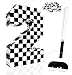 MUNILAIL Checkered Number 2 Pinata Black and White Checkered Pinata with Stick and Blindfold Confetti for 2nd Birthday Racing Car Party Game Supplies Race Car Pinata - Image 2