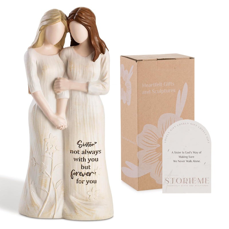 Storieme Sisters Gifts from Sister: Sister Birthday Gifts for Women Soul Sister Figurines Statue - Image 1