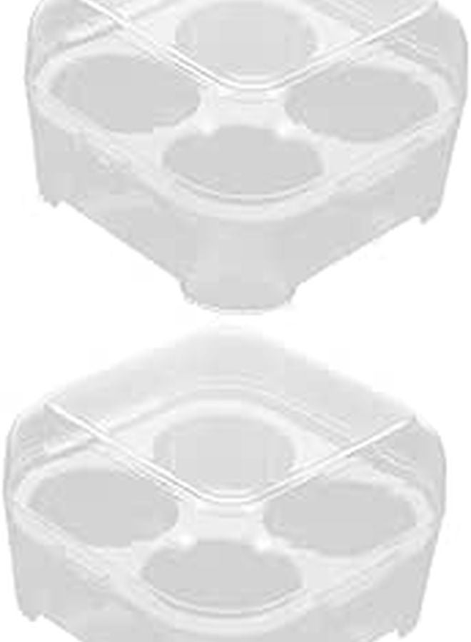2pcs Clear Plastic Egg Storage Container Refrigerator Organizer Box Tray - Image 1