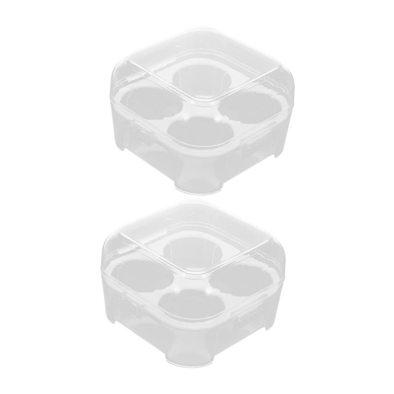 2pcs Clear Plastic Egg Storage Container Refrigerator Organizer Box Tray - Image 2
