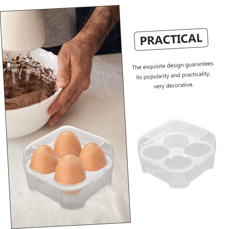 2pcs Clear Plastic Egg Storage Container Refrigerator Organizer Box Tray - Image 5