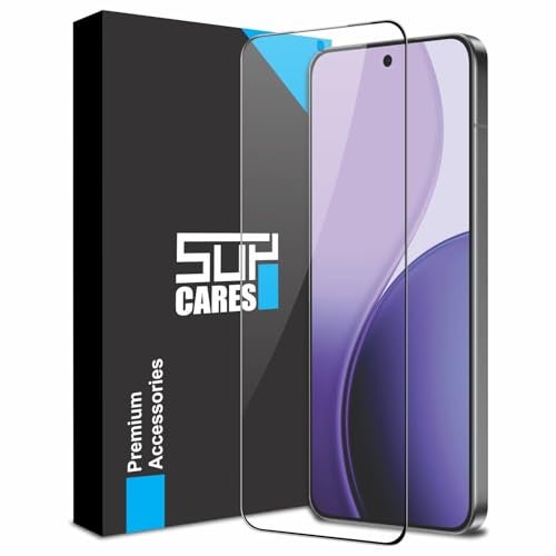 SupCares Tempered Glass for Oppo Reno 14 Pro (6.83 Inch) With Installation Kit | Military-Grade Gorilla Screen Protector | Edge to Edge Coverage | Black - Image 1